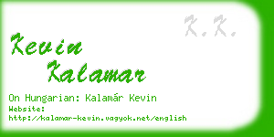 kevin kalamar business card